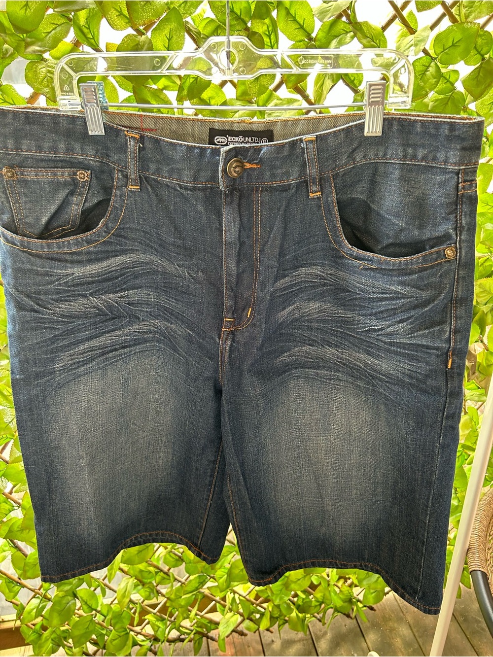 Ecko Unlimited Dark Denim Jean Shorts - Navy Wash